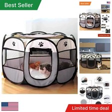 Portable Foldable Pet Tent Kennel Octagonal Fence Puppy Shelter Easy To Use