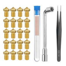 3D Nozzles Kit, 20pcs 3D Printer Brass Nozzles 1mm, 5pcs Cleaning Needles