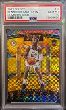 2022 Panini Select BENNEDICT MATHURIN /10 Numbers Gold RC Rookie PSA 10