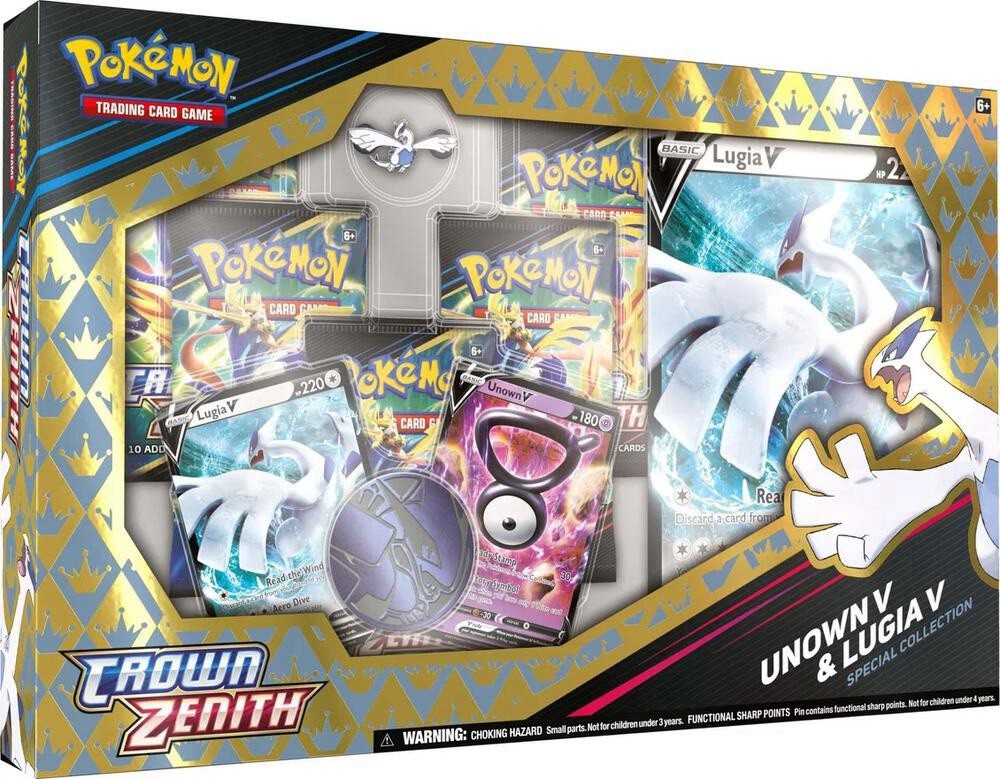Pokemon TCG Crown Zenith Lugia V & Unown V Special Collection Box