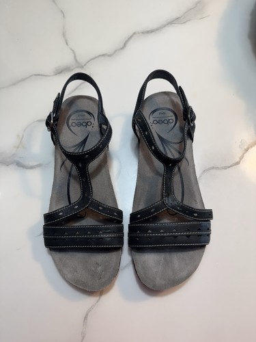 Abeo Bio Systems Women's Strappy Sandals Basha Black Size 8
