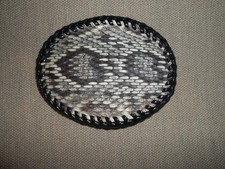 Small E Rattlesnake Skin Oval laced Belt Buckle