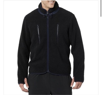 Amazon Essentials Men Teddy Fleece FullZip Mock Neck Jacket  Chest Pockets NWT L