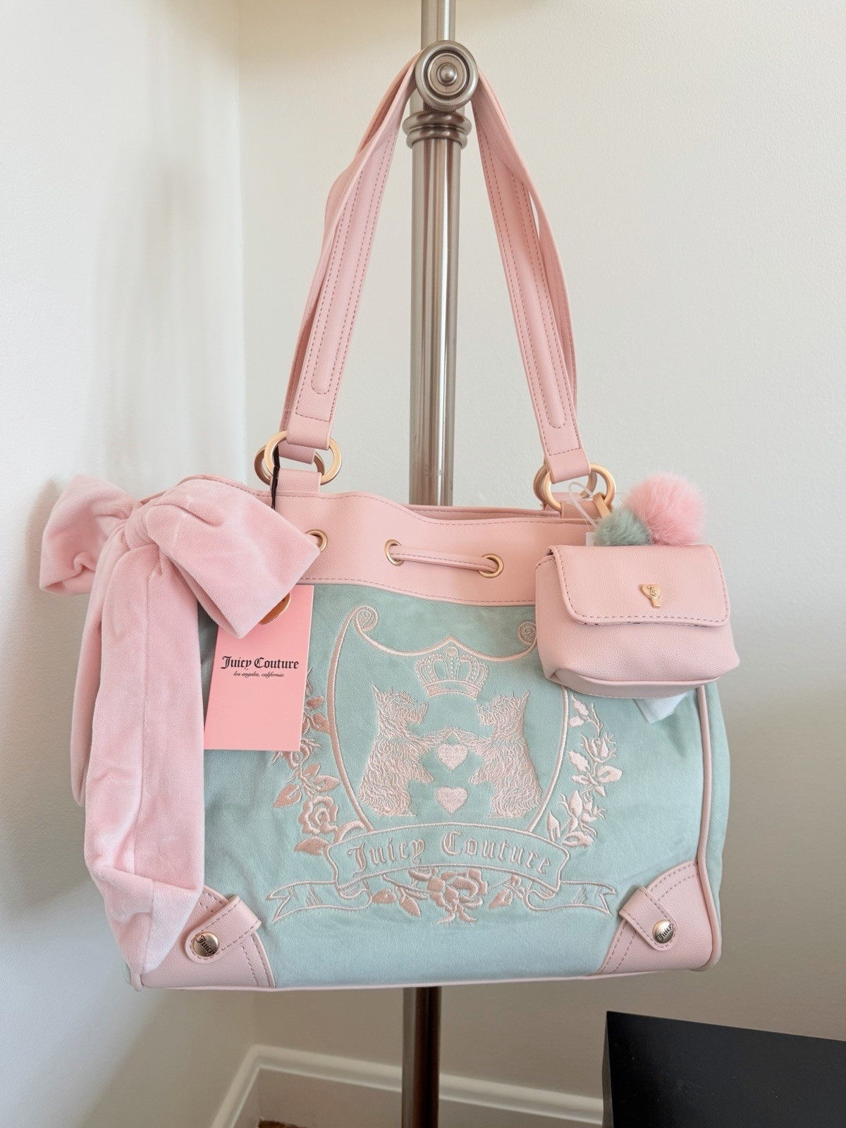 Juicy Couture New Love Chapter Daydreamer Tote Bag In Frosty Green Pink