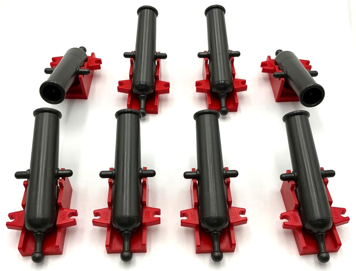 Lego 8 New Pirate Pearl Dark Gray Projectile Launcher Cannons Shooting Red Bases