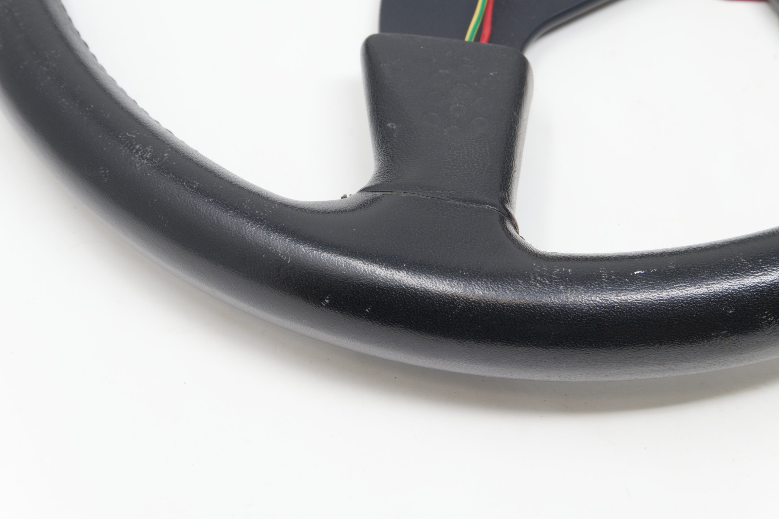 Used genuine OEM Ferrari 348 steering wheel original black leather 140945