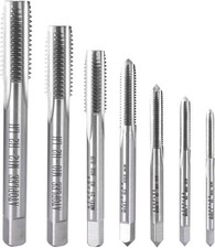 7pcs Metric HSS Left Hand Thread Tap Set M3-M12 for Steel Aluminum Copper