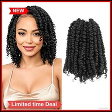 Passion Twist Hair 8 Inch Pre Twisted Crochet Braids 8 Packs 1B Synthetic