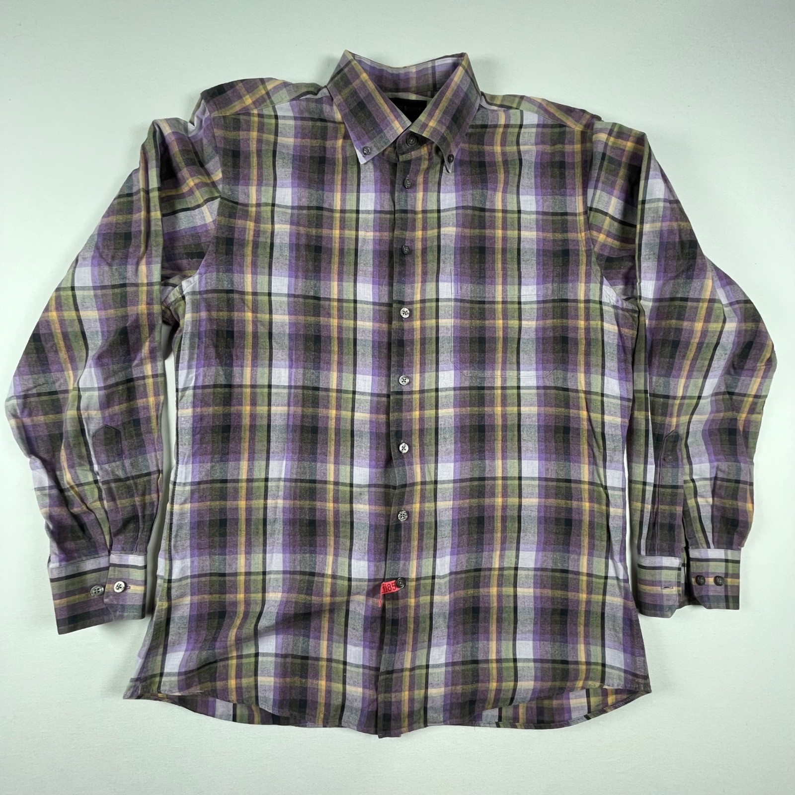 Scott Barber Plaid Button Down Long Sleeve Cotton Shirt Casual Large Lot of 2