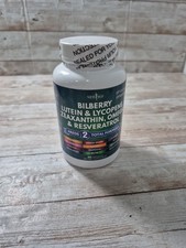 Eye Health Vitamins Bilberry 300mg Lutein Zeaxanthin 40mg Lycopene 60 Count