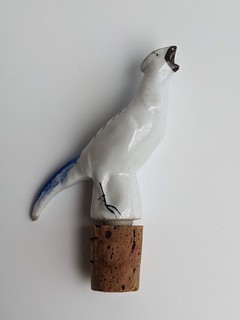 Vintage Ceramic Parrot Cork Stopper
