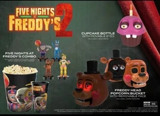 Five Nights at Freddy's 2 AMC Exclusive Cup Set With All Toppers. Ready To Ship!