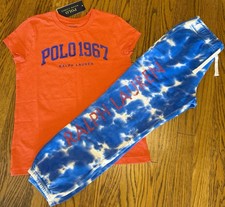 POLO RALPH LAUREN AUTHENTIC GIRLS ORIGINAL BRAND NEW 2Pc SET Size M 8-10 , NWT