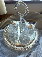 Silver Plated tableware Set- Salt / Pepper / Oil / Vinegar - Mayell, England