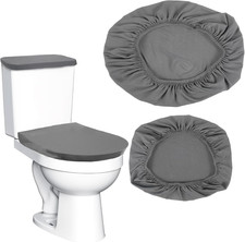 Grey Toilet Lid Cover and Toilet Tank Cover Set, Grey Toilet Seat Cover