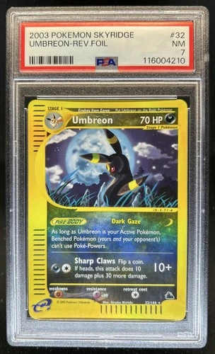 2003 Pokemon Skyridge Umbreon Reverse Holo #32/144 PSA 7