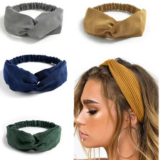 Boho Turban Headband Twist Knot Suede Hair Band for Women Girls US