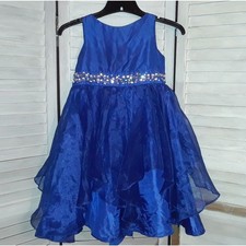 Vintage Girls Dress Size 5-6 Layered Lined Tulle Wedding Flower Girl