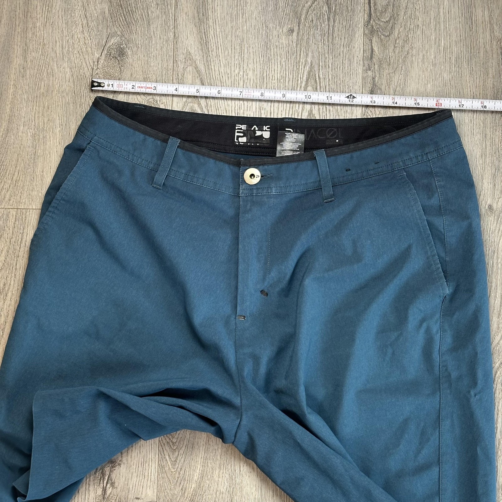 Pelagic Pinnacle Hybrid Shorts Mens 34 Blue Fishing Quick Dry Stretch Zip Pocket