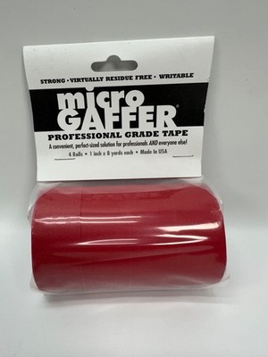 Visual Departures microGAFFER Compact Gaffer Tape - 1'' x 8 yd, 4-Pack, Red