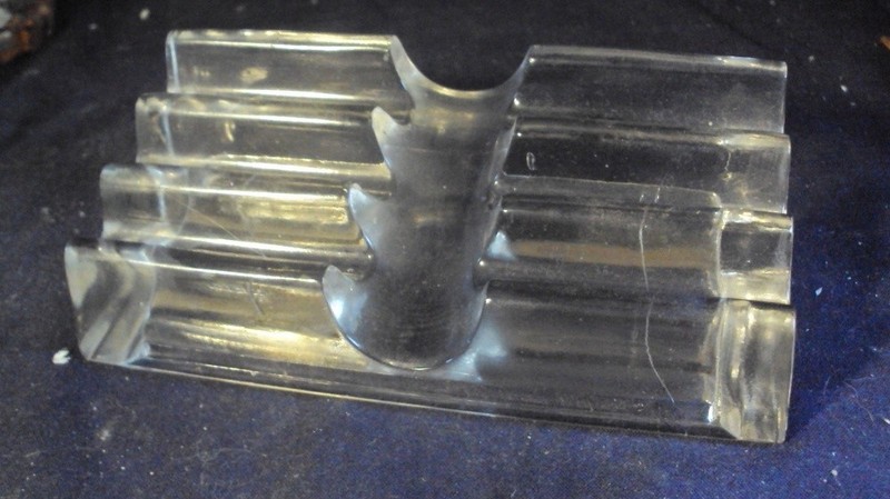 Glass Pen stand rack Clear glass 3 groove stationary store cigars