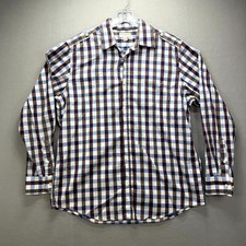 Banana Republic Dress Shirt Men XL Multi Gingham Plaid Cotton Business Button Up