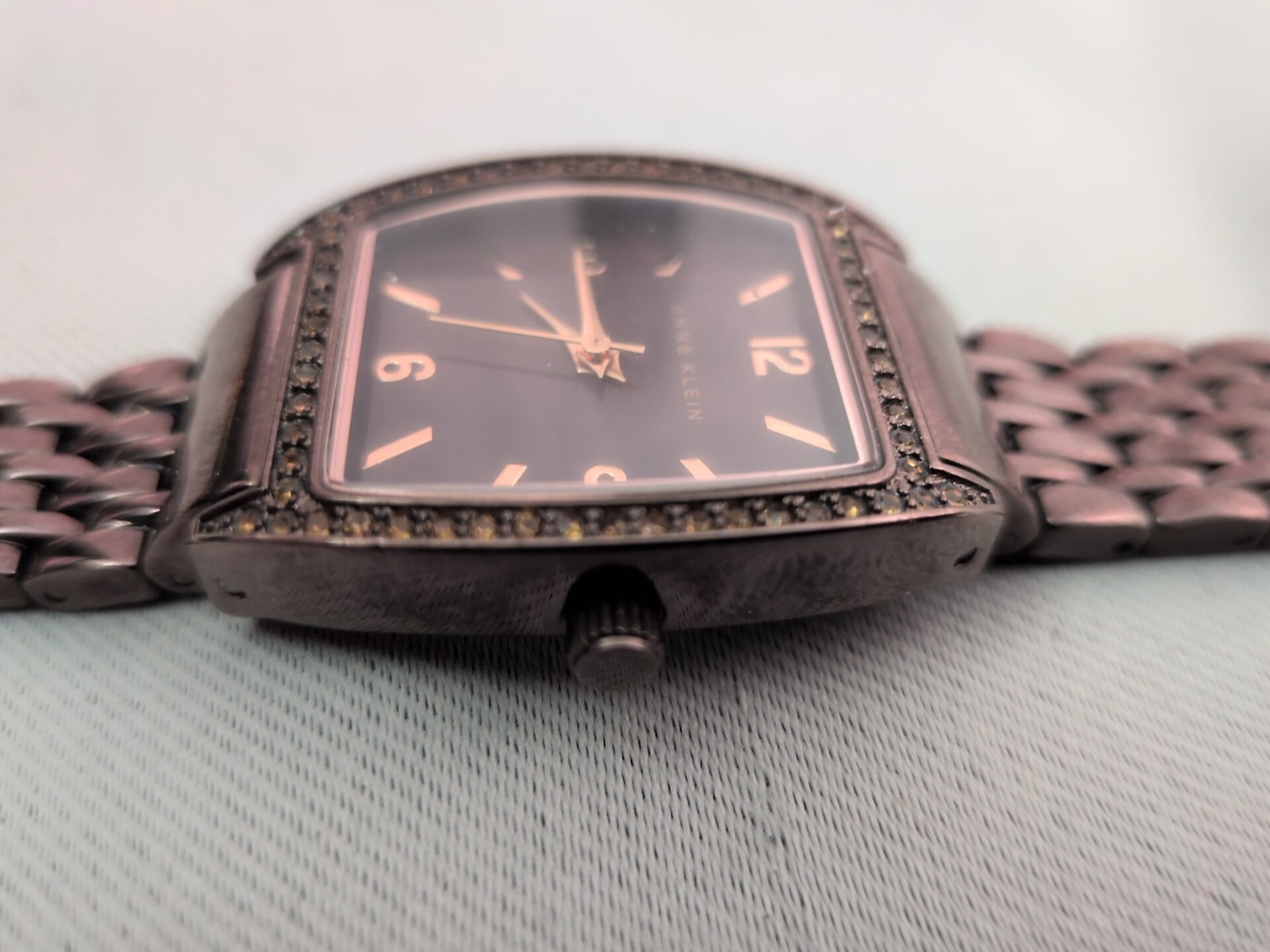 Anne Klein Rectangular Chocolate Brown Diamond La… - image 4