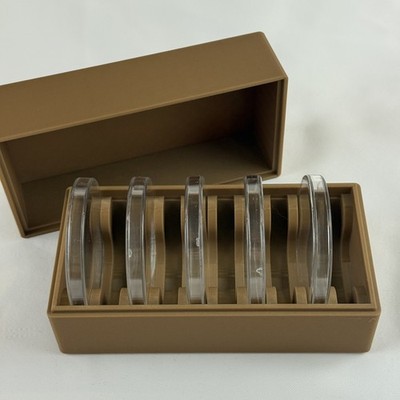 Storage Container for 5oz Silver or Copper Rounds in Capsule Wood Color