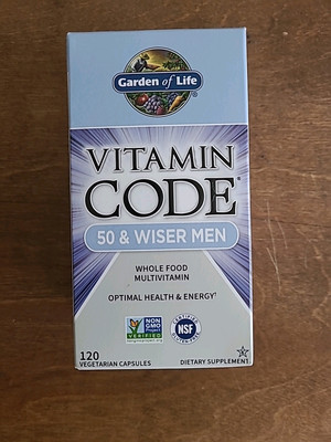 Garden of Life Vitamin Code 50 & Wiser Men 120 Vegan Capsules Exp: 05/2026