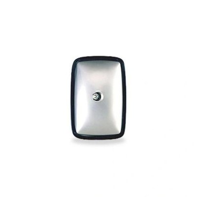 Wide Angle Mirror Head 6.5'' x 10'' Stud Mount Convex, Black, Shatter Resistant
