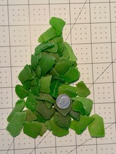 GR 2228 Christmas Green genuine surf-tumbled sea glass for Mosaics  Crafts