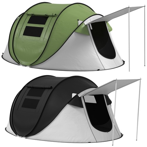 Outsunny Campingzelt mit Veranda und Tragetasche, 3000 mm wasserdicht - Bild 1 von 23