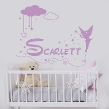 Wall Decal Girls Name Fairy Decal Nursery Room Decor Sticker Custom Name U9