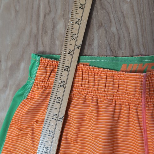 Men’s Nike Orange Green Athletic Basketball Shorts Size M Stretch - Picture 5 of 8