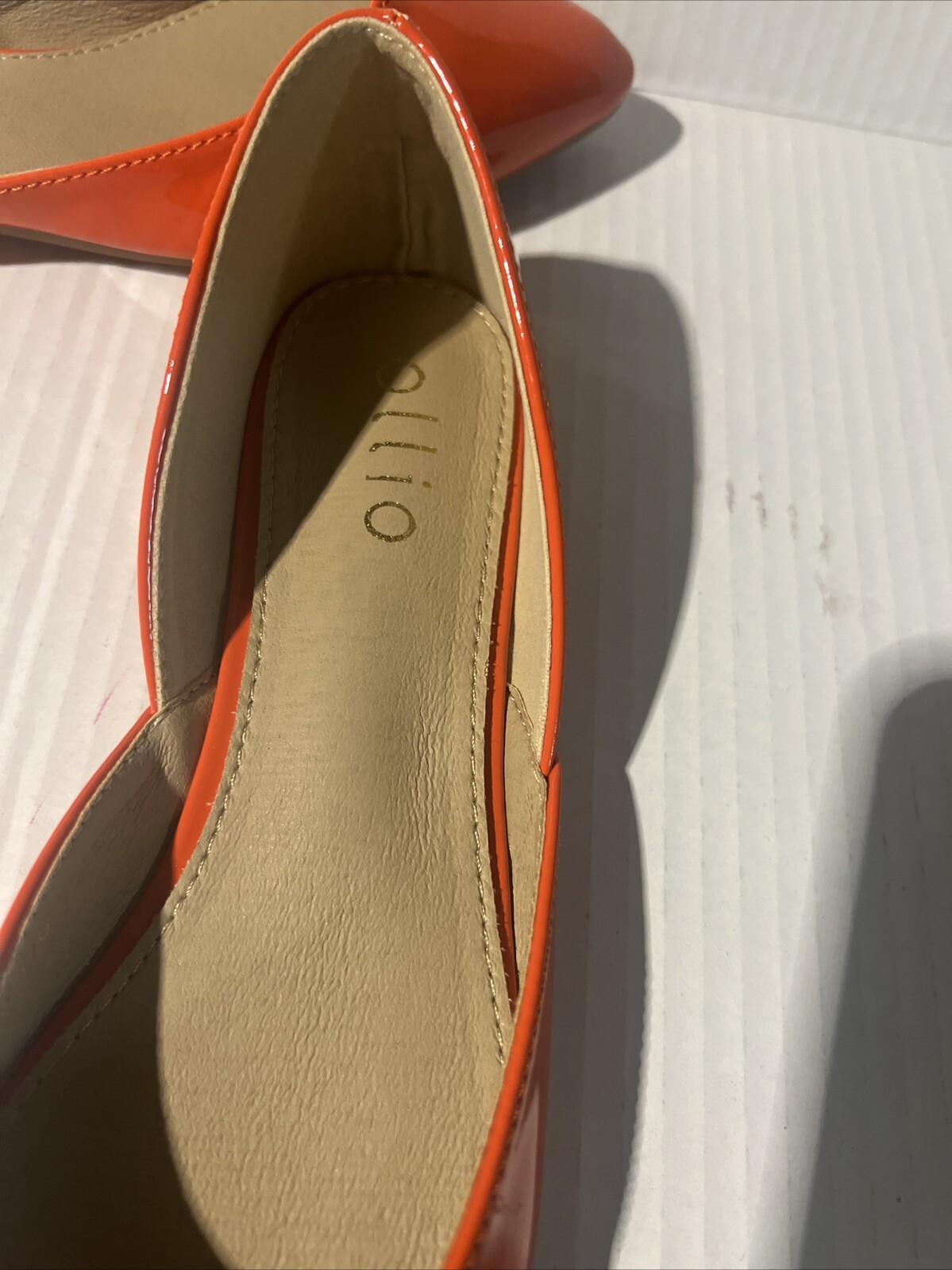 Ollio Slip On Flats Women’s 6 Shoes Patent Rust Orange | eBay
