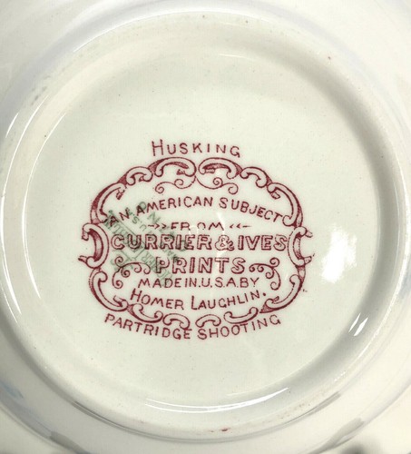Homer Laughlin Cuencos Grandes para Servir Redondos Currier Ives Dispartidge 10" EE. UU. - Imagen 3 de 10