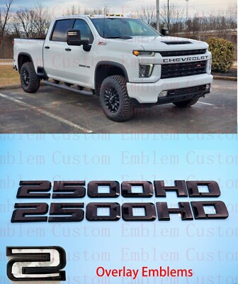 #ad 2PC Gloss Black 2500 HD Emblem Nameplate 2020 2022 Silverado 2500 HD $34.88