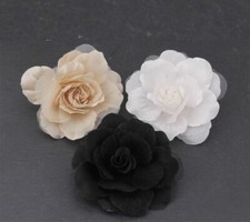 Women Pin Vintage Handmade Silk Organza Brooches Badge Rose Flowers Brooch Pins