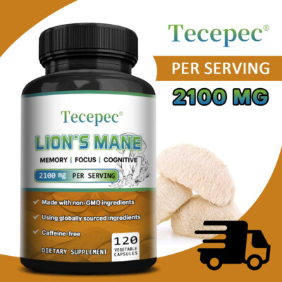Lion's Mane Capsules,Promotes Brain Health,Focus & Clarity,Balance Energy & Mood