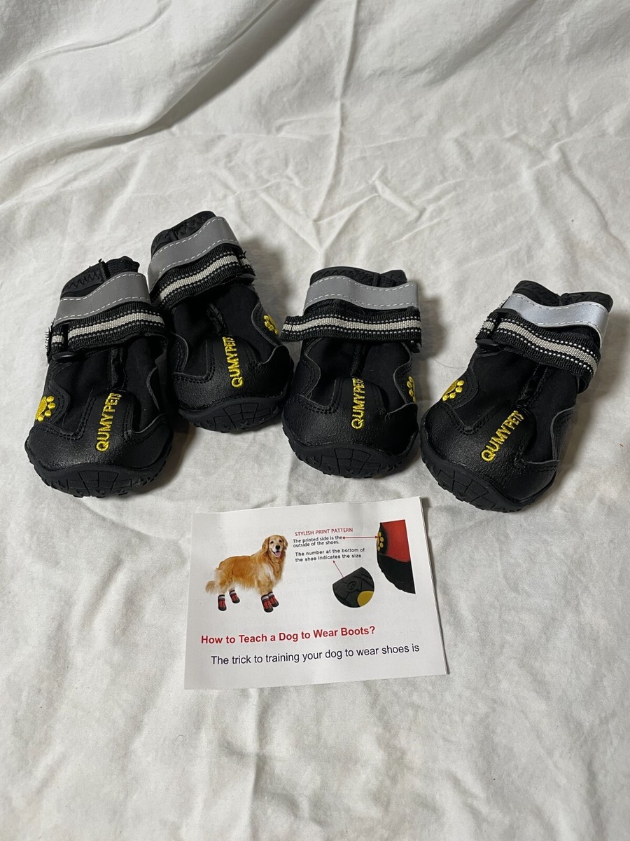 QUMY Dog Boots Paw Protectors Shoes for Size 4: