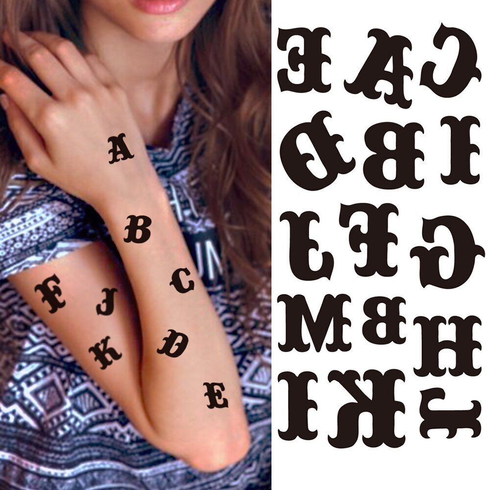 Arabic Alphabet Temporary Tattoo - Waterproof Fake Tattoos Sticker Art  Decoratio | eBay