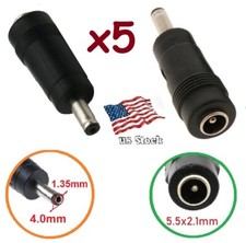 x5 DC Power 4.0x1.35mm Male Plug to 5.5x2.1mm Female Jack Adapter Connector D 