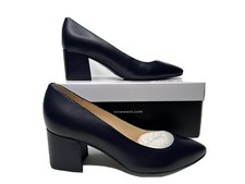 Brand New Nine West Issa8 Womens Leather Block Heels Black Size 10M