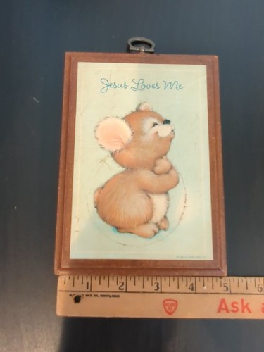 Vintage 1982 Hallmark "Jesus Loves Me" Plaque AMAZING CONDITION! Rare Find  - Picture 4 of 4