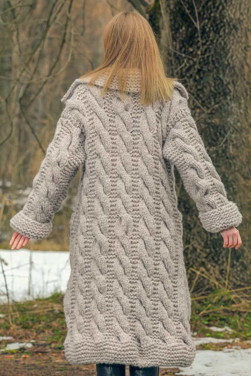 Long cable knit sweater hotsell coat