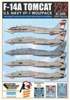 DXM decal 1/32 USN F-14A Tomcat VF-1 Wolfpack