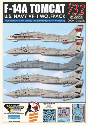 DXM decal 1/32 USN F-14A Tomcat VF-1 Wolfpack | eBay