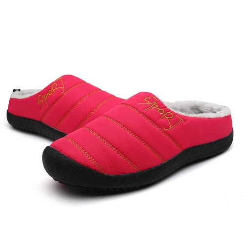 Winter Cotton Slippers Waterproof Plush Lining Warm Men Women Slippers Outdoor- - Picture 35 of 65