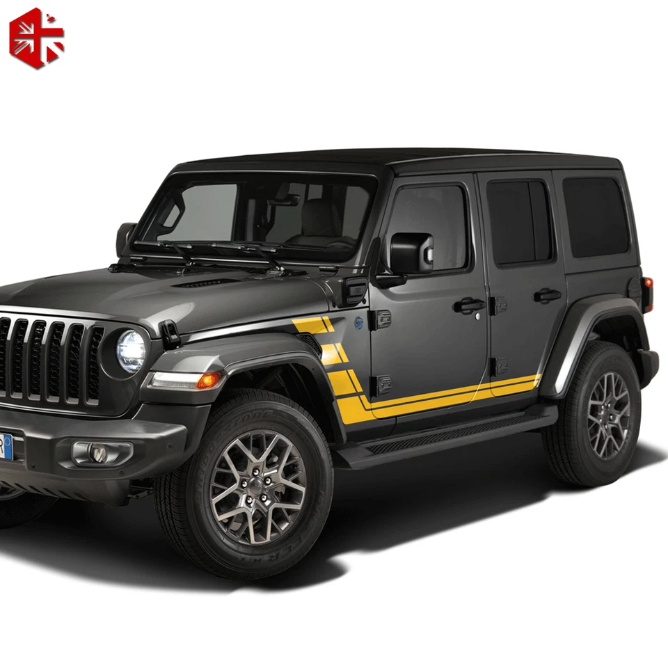 2pcs Car Door Side Skirt Rocker Panel Racing Stripes for Jeep Wrangler JK JL — 第 2/4 张图片