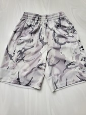 Adidas White Gray Camo Basketball Shorts Size M 10/12